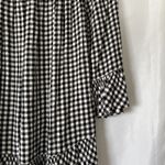 Cute! Beach Lunch Lounge Black &White Checkered Summer Shirt Ruffle‎ Size S/P Photo 7
