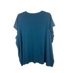 D & CO Denim Teal Short Sleeve Pullover V Photo 1