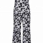 Sandro Paris Black White Floral Print Paradise Sleeveless Jumpsuit Size 4 Photo 0