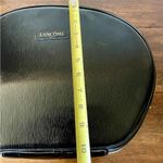 Lancome Paris Black Faux  Leather Round Travel Cosmetic Bag Train Case Photo 6