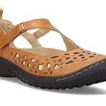 Jbu Like New  Brown Cutout Mary Jane Boho Festival Beachy Flats Photo 0