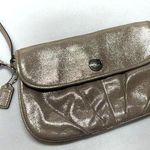 Coach  Metallic Soft Leather Flap Clutch Wristlet Purse Photo 0