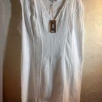 White Sleeveless Midi Dress with Boxy Relaxed Fit crochet details summer cotton Size XXL Photo 0