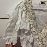 Pho Firenze White & Gold Wrap Front Blouse Photo 3