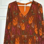 Gibson Latimer Gibson Latimer Floral Print Long Sleeve Midi Dress Brown Orange Size Unknown Photo 3