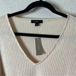 J.Crew  Puff Sleeve V-Neck Soft Ribbed Long Sleeve Top NEW Size Large Photo 3