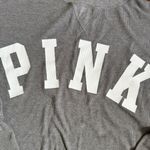 PINK - Victoria's Secret Gray Victoria Secret Pink Cropped Waffle Thermal Long Sleeve Pull Over Sz XS Photo 1