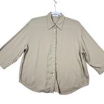 Babaton Carrington Blouse Top Tan S Button Up Neutral Minimalist Office Basic Photo 1