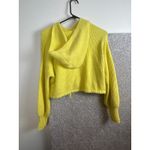 American Eagle Womens Cropped Knit Hoodie Yellow Pullover Sweater size XS Photo 4