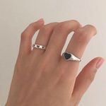 Silver Heart ring heart silver ring sterling silver heart ring cute hollow heart ring lovely ring adjustable ring (9) Photo 0
