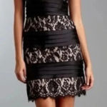 BCBGMAXAZRIA  | Black Lace Overlay Formal Cocktail Strapless Dress Size 2 Photo 1