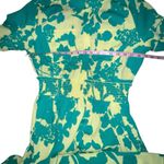 Halogen  x Atlantic Pacific Short Sleeve‎ Smocked Shirt Dress Green Floral Size M Photo 7