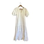 Betsey Johnson  White Spectator Tiered Midi Dress Prairie Cottagecore Confetti Photo 4