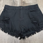 SheIn  Black Distressed High Waisted Jean Shorts Photo 0