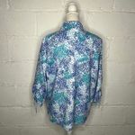 draper's & damon's  Women's Printed Blue Teal Button Shirt Size XL M25597 Photo 1