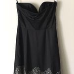 White House | Black Market Black Strapless Floral Print Dress Photo 1