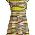 Nine West Dress Yellow Black White Striped Cap Sleeve Summer Dress Size 4 NEW Photo 0