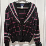 Woolrich Vintage  Woman Sweater size Large Grey Wool Cardigan Plaid Fair Isle Photo 0