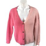 Pink Martini Women's Colorblock Ribbed Knit Button Down Cardigan Sweater Top XS Photo 0