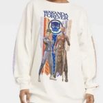 Marvel NWT  Wakanda Forever Oversized Graphic Sweatshirt Cream Size LARGE Photo 0