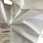 Beulah White Pleated Puffy Blouson Sleeve Cotton High Neck Blouse Size Small Photo 7