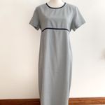 Motherhood Maternity  M Navy Blue & White Modest Maxi Dress Tie Back Photo 5