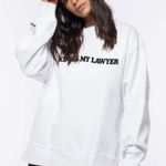 Talentless  Kim Is My Lawyer White Hoodie Photo 0
