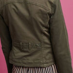 Anthropologie  By Marrakech Utility  Green Cream Removable Sherpa Collar Jacket Photo 0
