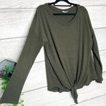 ee:some Dark Green Long Sleeve Scoop Neck Tie Front Sweater Top Size XL Photo 2