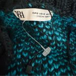 ZARA  blue black knit houndstooth open cardigan NEW Photo 2