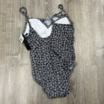 Aqua Green  Women's Black Twist-Front One Piece Swimsuit - Size Medium - NWT Photo 5