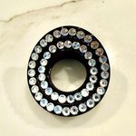Round Black Hair Clip with Rhinestone Accents Photo 0