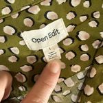 Open Edit Olive Polka Dot Print Long Sleeve Button Down Camp Shirt Large  Photo 3