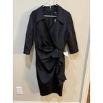 Xscape Short Scuba Collar Side Ruffle Style 5636X Black Size 16 Cocktail Photo 1