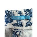 J. McLaughlin  Women's Blue White Paisley Shorts Scalloped Hem 12 Photo 1