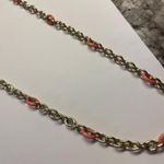 J.Crew Signed  Gold Tone Neon Orange Chain Link Costume Necklace 38 1/2 Inch Photo 4