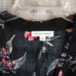 Stolen Hearts  Black Floral Deep V Neck Romper M Photo 3