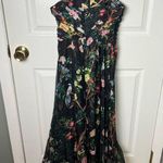 Marchesa Notte Flowering Halter Neck High Low Gown in Black Multi 0 Photo 6