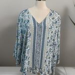 Cynthia Rowley Cynthia Rowley Boho Top Shirt Blouse Tunic Plus Sz 2X Floral NEW Photo 0