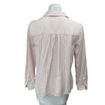 Lucky Brand Pink White Striped Pocket Long Sleeve Button Down Shirt Top Size S Photo 1