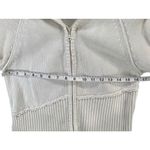 DKNY Y2K Sweater Jacket Womens M Cream Ribbed Full Zip Turtle Neck Classic Retro Photo 7