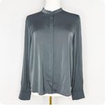 Vince Silk Blend Button-Up Blouse – Size 8 (Green) Photo 1