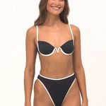 l*space L* Nico Bikini Top in Black and Cream, Size Large, $125 Photo 4