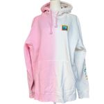 Teddy Fresh  Pink and White Wavy‎ Dip Dye Hoodie Sz M Photo 1