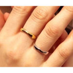 Boutique NEW 14k Yellow Gold Plated 925 Silver‎ Wave Stacking Band Ring, Adjustable Photo 9