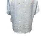 Abound  Satin Pajama Shirt Button-up Front Breathable Floral Pattern Blue M NEW Photo 4