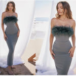 House Of CB  'Juliene' Eucalyptus‎ Maxi Dress NWOT strapless size XL Photo 4