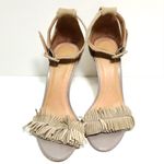 Joie  Sandals Womens Size 7.5 Tan Suede Open Toe Heels Ankle Strap Photo 2