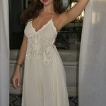 ZARA  Elegant White Lace Trim Dress beads cream boho hippie summer beach  Photo 0