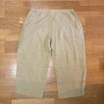 Flax  Tan Linen Coastal Grandma Lagenlook Resortwear Vacation Wide Leg Pants L Photo 2
